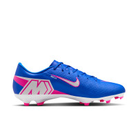 Nike Zoom Mercurial Vapor 16 Academy Gazon Naturel Artificiel Chaussures de Foot (MG) Bleu Blanc Rose Vif