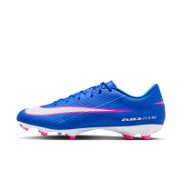 Nike Zoom Mercurial Vapor 16 Academy Gazon Naturel Artificiel Chaussures de Foot (MG) Bleu Blanc Rose Vif