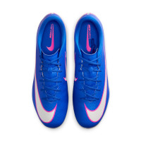 Nike Zoom Mercurial Vapor 16 Academy Gazon Naturel Artificiel Chaussures de Foot (MG) Bleu Blanc Rose Vif
