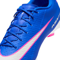 Nike Zoom Mercurial Vapor 16 Academy Gazon Naturel Artificiel Chaussures de Foot (MG) Bleu Blanc Rose Vif