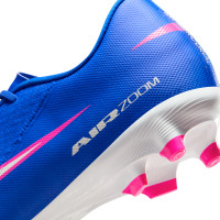 Nike Zoom Mercurial Vapor 16 Academy Gazon Naturel Artificiel Chaussures de Foot (MG) Bleu Blanc Rose Vif