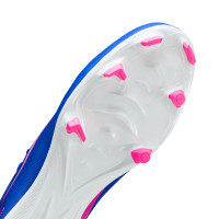 Nike Zoom Mercurial Vapor 16 Academy Gazon Naturel Artificiel Chaussures de Foot (MG) Bleu Blanc Rose Vif