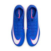 Nike Zoom Mercurial Superfly 10 Academy Crampons Vissés Chaussures de Foot (SG) Bleu Blanc Rose Vif
