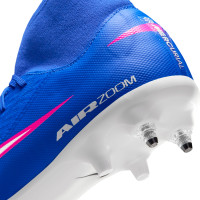 Nike Zoom Mercurial Superfly 10 Academy Crampons Vissés Chaussures de Foot (SG) Bleu Blanc Rose Vif