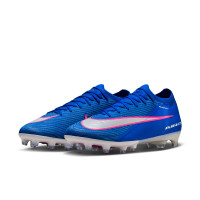 Nike Zoom Mercurial Vapor 16 Elite Gazon Artificiel Chaussures de Foot (AG) Bleu Blanc Rose Vif