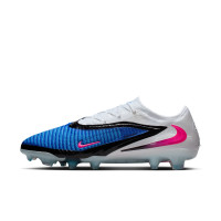 Nike Phantom 6 Low Elite Gras Voetbalschoenen (FG) Blauw Wit Felroze
