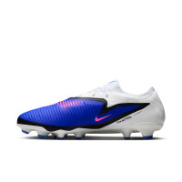 Nike Phantom 6 Low Pro Gazon Naturel Chaussures de Foot (FG) Bleu Blanc Rose Vif