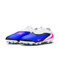 Nike Phantom 6 Low Pro Gazon Naturel Chaussures de Foot (FG) Bleu Blanc Rose Vif
