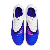 Nike Phantom 6 Low Pro Gazon Naturel Chaussures de Foot (FG) Bleu Blanc Rose Vif