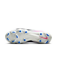 Nike Phantom 6 Low Pro Gazon Naturel Chaussures de Foot (FG) Bleu Blanc Rose Vif