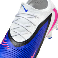 Nike Phantom 6 Low Pro Gazon Naturel Chaussures de Foot (FG) Bleu Blanc Rose Vif