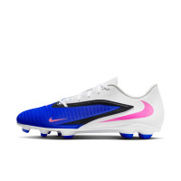 Nike Phantom 6 Low Club Gazon Naturel Artificiel Chaussures de Foot (MG) Bleu Blanc Rose Vif