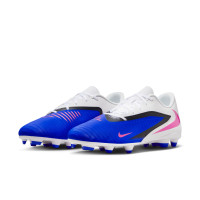 Nike Phantom 6 Low Club Gazon Naturel Artificiel Chaussures de Foot (MG) Bleu Blanc Rose Vif