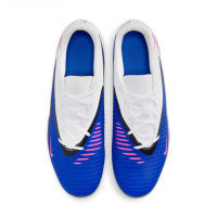 Nike Phantom 6 Low Club Gazon Naturel Artificiel Chaussures de Foot (MG) Bleu Blanc Rose Vif