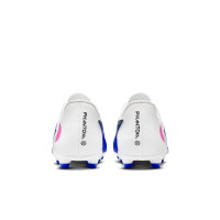 Nike Phantom 6 Low Club Gazon Naturel Artificiel Chaussures de Foot (MG) Bleu Blanc Rose Vif