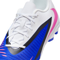 Nike Phantom 6 Low Club Gazon Naturel Artificiel Chaussures de Foot (MG) Bleu Blanc Rose Vif