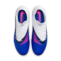 Nike Phantom 6 High Academy Gazon Naturel Artificiel Chaussures de Foot (MG) Bleu Blanc Rose Vif