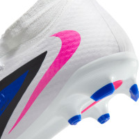 Nike Phantom 6 High Academy Gazon Naturel Artificiel Chaussures de Foot (MG) Bleu Blanc Rose Vif