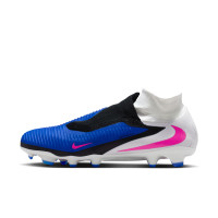 Nike Phantom 6 High Pro Gras Voetbalschoenen (FG) Blauw Wit Felroze