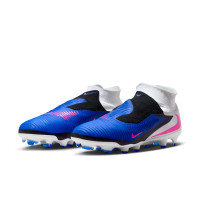 Nike Phantom 6 High Pro Gras Voetbalschoenen (FG) Blauw Wit Felroze