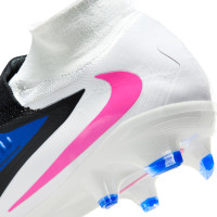 Nike Phantom 6 High Pro Gras Voetbalschoenen (FG) Blauw Wit Felroze