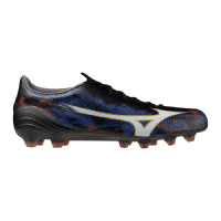 Mizuno Alpha III Japan Gazon Naturel Chaussures de Foot (FG) Noir Bleu Rouge Doré