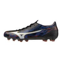 Mizuno Alpha III Japan Gazon Naturel Chaussures de Foot (FG) Noir Bleu Rouge Doré