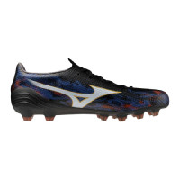 Mizuno Alpha III Japan Gazon Naturel Chaussures de Foot (FG) Noir Bleu Rouge Doré