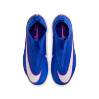 Nike Zoom Mercurial Superfly 10 Academy Gazon Naturel Artificiel Chaussures de Foot (MG) Enfants Bleu Blanc Rose Vif