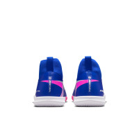 Nike Zoom Mercurial Superfly 10 Academy Sans Lacets Chaussures de Foot en Salle (IN) Enfants Bleu Blanc Rose Vif