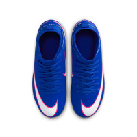 Nike Mercurial Superfly 10 Club Gazon Naturel Gazon Artificiel Chaussures de Foot (MG) Enfants Bleu Blanc Rose Vif