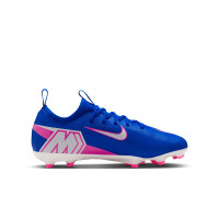 Nike Zoom Mercurial Vapor 16 Academy Gazon Naturel Artificiel Chaussures de Foot (MG) Enfants Bleu Blanc Rose Vif