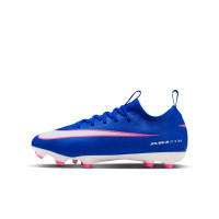 Nike Zoom Mercurial Vapor 16 Academy Gazon Naturel Artificiel Chaussures de Foot (MG) Enfants Bleu Blanc Rose Vif