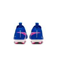 Nike Zoom Mercurial Vapor 16 Academy Gazon Naturel Artificiel Chaussures de Foot (MG) Enfants Bleu Blanc Rose Vif
