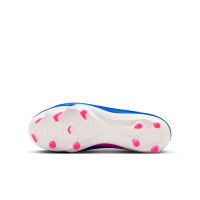 Nike Zoom Mercurial Vapor 16 Academy Gazon Naturel Artificiel Chaussures de Foot (MG) Enfants Bleu Blanc Rose Vif