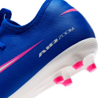Nike Zoom Mercurial Vapor 16 Academy Gazon Naturel Artificiel Chaussures de Foot (MG) Enfants Bleu Blanc Rose Vif