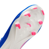 Nike Zoom Mercurial Vapor 16 Academy Gazon Naturel Artificiel Chaussures de Foot (MG) Enfants Bleu Blanc Rose Vif