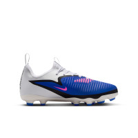 Nike Phantom 6 Low Academy Gazon Naturel Artificiel Chaussures de Foot (MG) Enfants Bleu Blanc Rose Vif