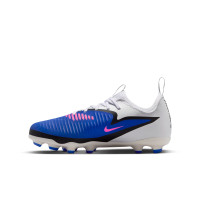 Nike Phantom 6 Low Academy Gazon Naturel Artificiel Chaussures de Foot (MG) Enfants Bleu Blanc Rose Vif