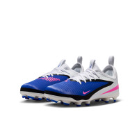 Nike Phantom 6 Low Academy Gazon Naturel Artificiel Chaussures de Foot (MG) Enfants Bleu Blanc Rose Vif