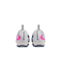 Nike Phantom 6 Low Academy Gazon Naturel Artificiel Chaussures de Foot (MG) Enfants Bleu Blanc Rose Vif