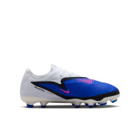 Nike Phantom 6 Low Pro Gazon Naturel Artificiel Chaussures de Foot (MG) Bleu Blanc Rose Vif