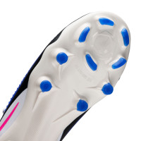 Nike Phantom 6 Low Pro Gazon Naturel Artificiel Chaussures de Foot (MG) Bleu Blanc Rose Vif