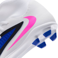 Nike Phantom 6 High Club Gras / Kunstgras Voetbalschoenen (MG) Kids Blauw Wit Felroze