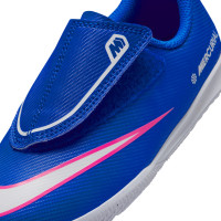 Nike Mercurial Vapor 16 Club Velcro Zaalvoetbalschoenen (IN) Peuters Blauw Wit Felroze