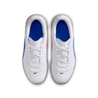 Nike Tiempo Maestro Club Chaussures de Foot en Salle (IN) Enfants Blanc Bleu Rose Vif