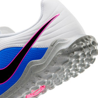 Nike Tiempo Maestro Club Chaussures de Foot en Salle (IN) Enfants Blanc Bleu Rose Vif