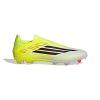 adidas F50 League Sans Lacets Gazon Naturel Artificiel Chaussures de Foot (MG) Néon Jaune Noir Rouge