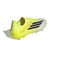 adidas F50 League Sans Lacets Gazon Naturel Artificiel Chaussures de Foot (MG) Néon Jaune Noir Rouge