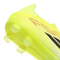 adidas F50 League Sans Lacets Gazon Naturel Artificiel Chaussures de Foot (MG) Néon Jaune Noir Rouge
